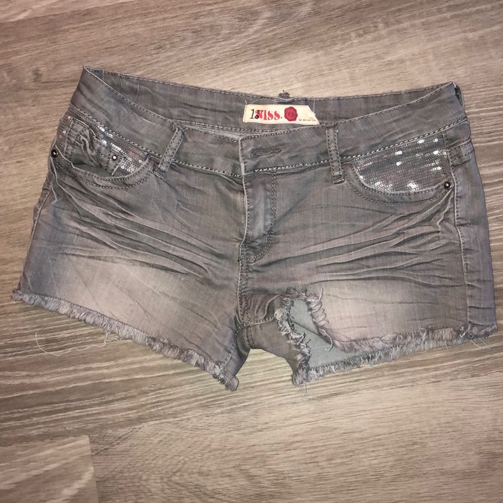 Grey sequin shorts